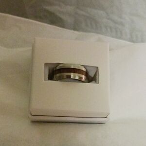 Silver and Brown Men's Ring